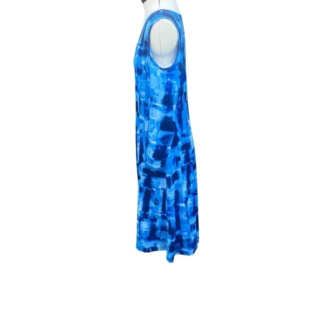 Susan Graver Blue Cold Shoulder Midi Dress - Picture 3 of 10